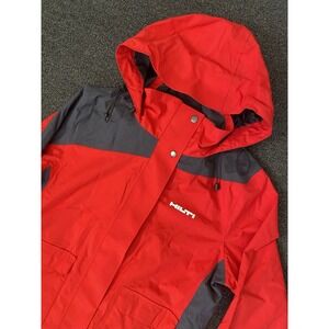 Hilti Windstopper Full Zip Hooded Jacket Red/Gray Womens Medium Hard Shell Work